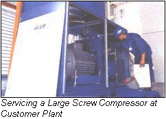 Servicing a Large Screw Compressor at Customer Plant